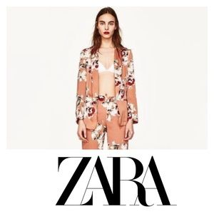 ZARA- basics collection open front floral blazer